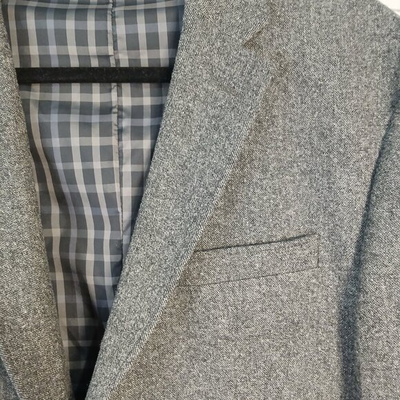 MENS JOS A BANK GRAY DRESS BLAZER, WOOL, SIZE 43R, TAILORED FIT, 43R - Picture 9 of 12